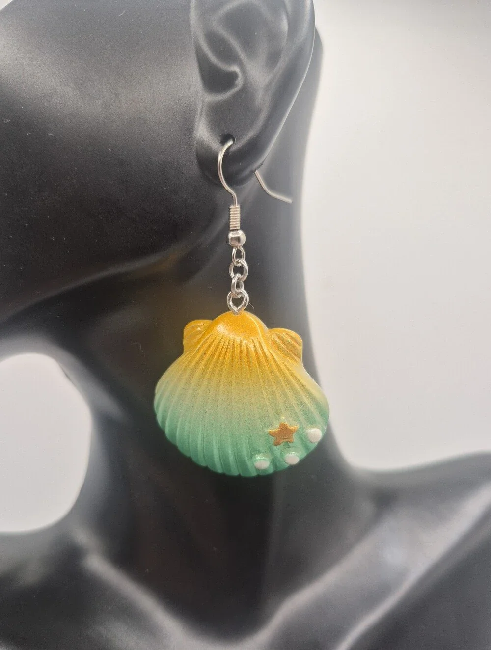 Green & Yellow Shell Earrings